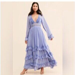 Free People Seraphina Maxi Dress Long sleeve purple size S